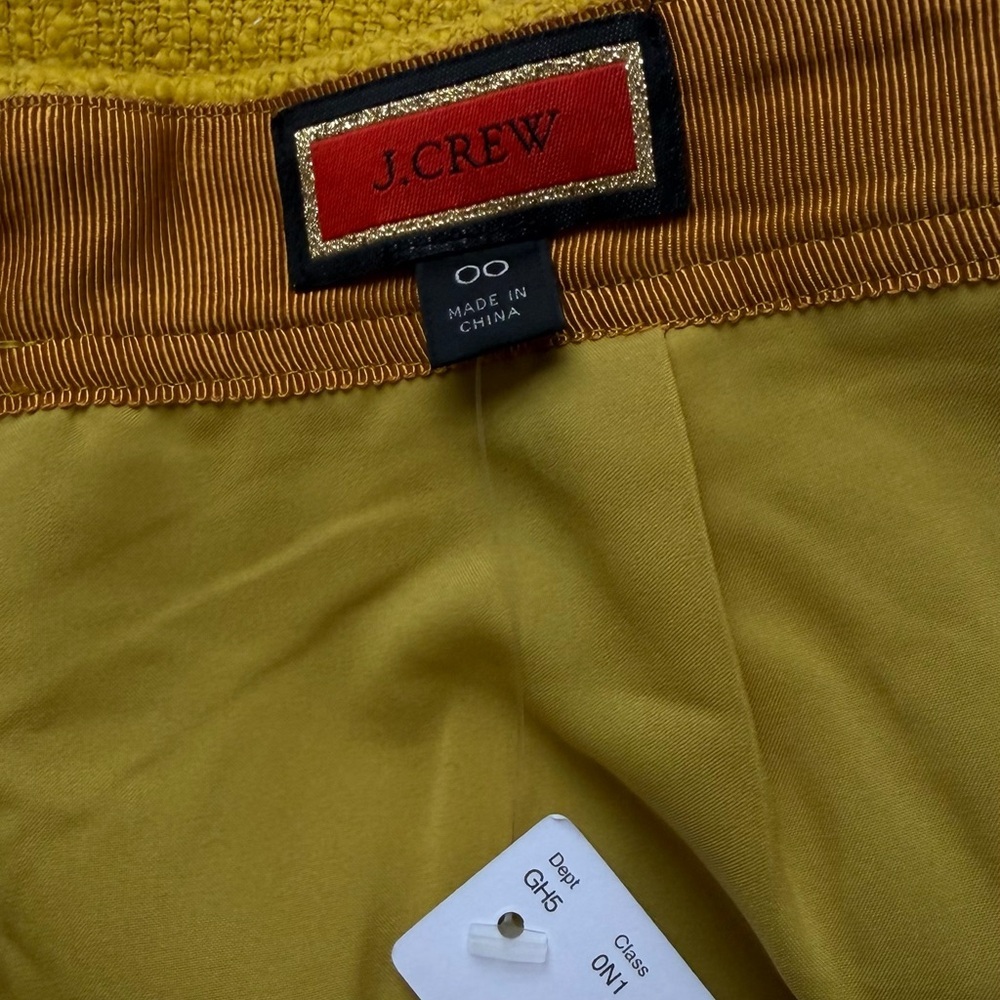 NWT J. CREW blazer and skirt Mustard Gold Textured Size 00​ - Picture 14 of 16